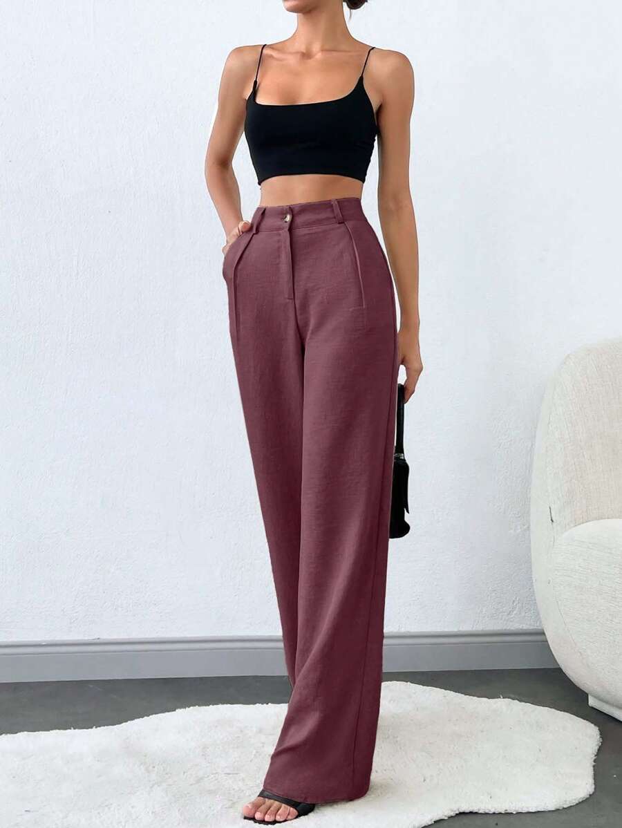 Tall Raka Byxor med Snedfickor