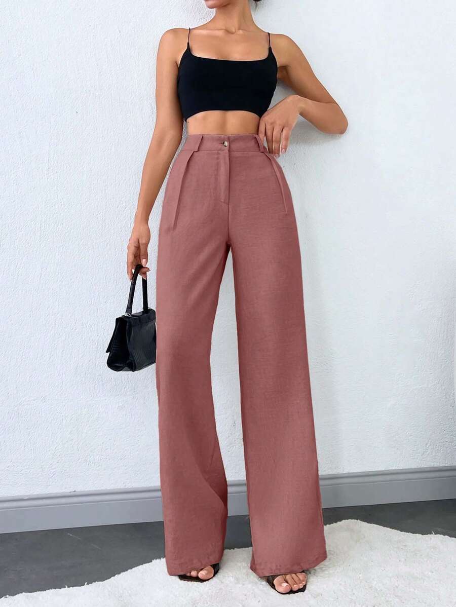 Tall Raka Byxor med Snedfickor