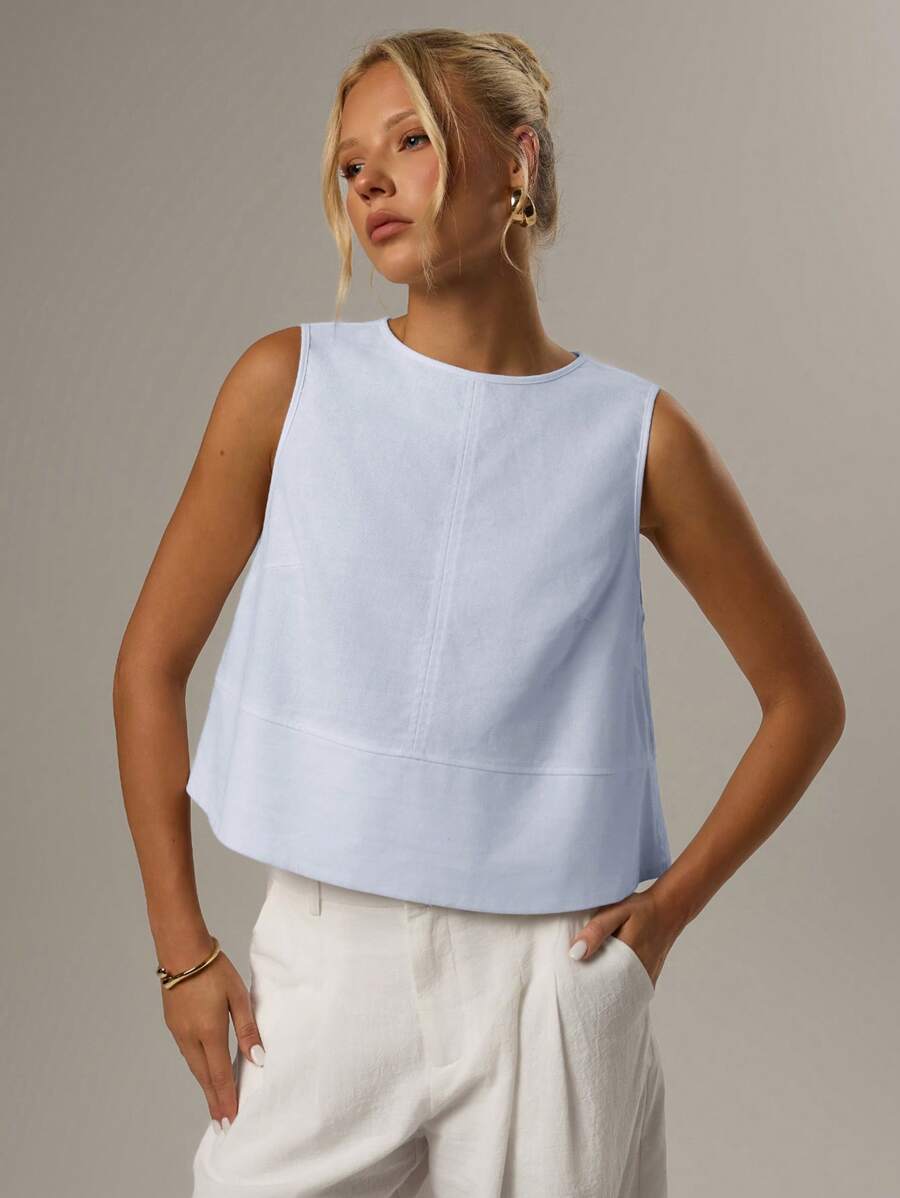 Ärmlös blus med rund hals – Forever 21