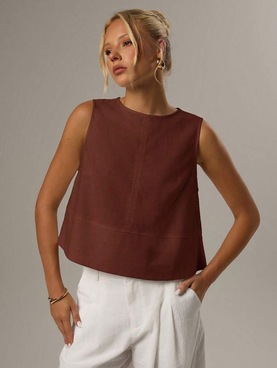 Ärmlös blus med rund hals – Forever 21