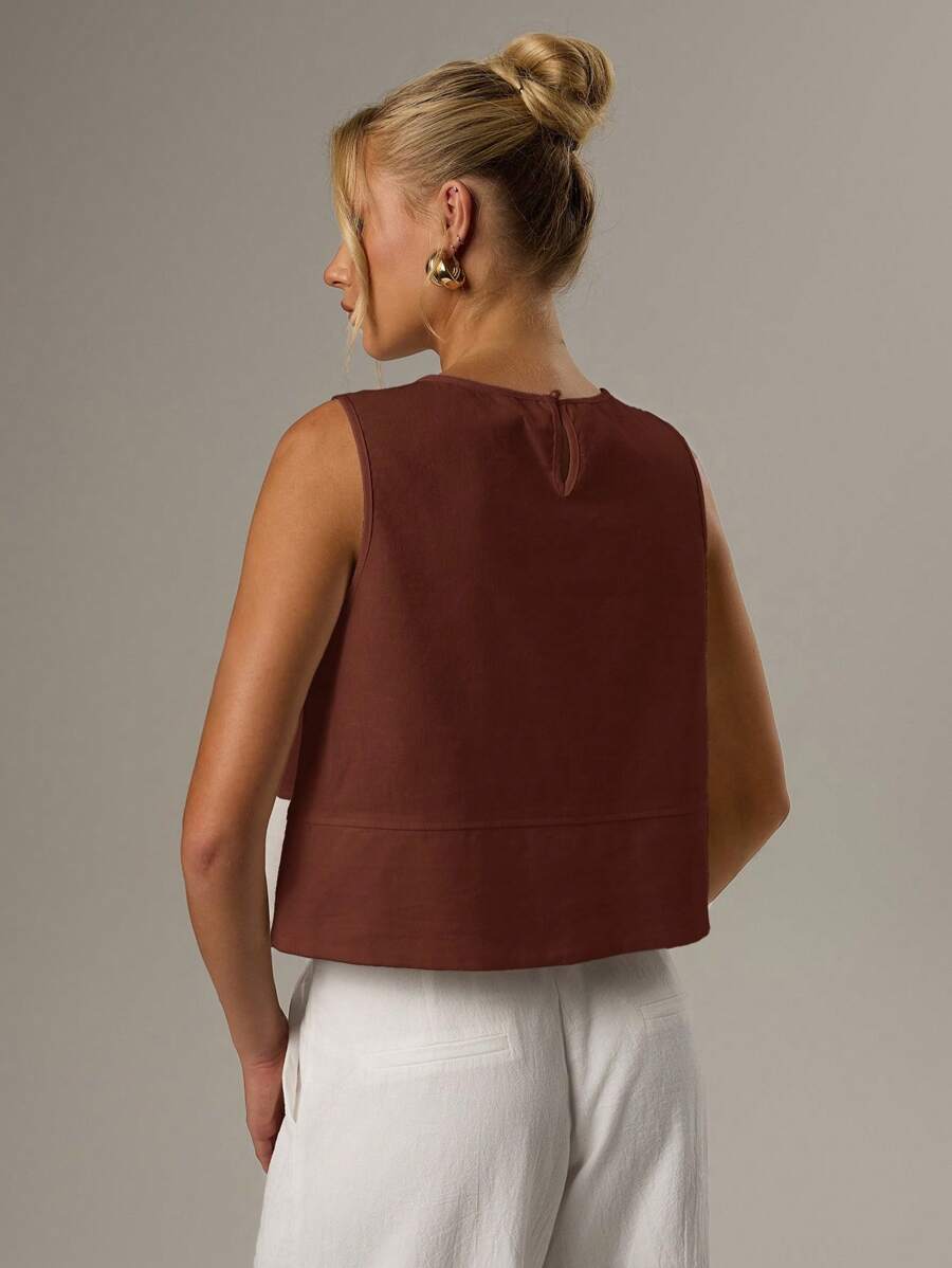 Ärmlös blus med rund hals – Forever 21