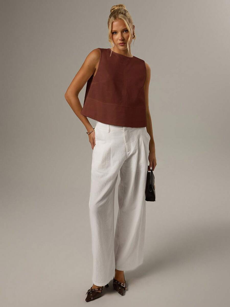 Ärmlös blus med rund hals – Forever 21