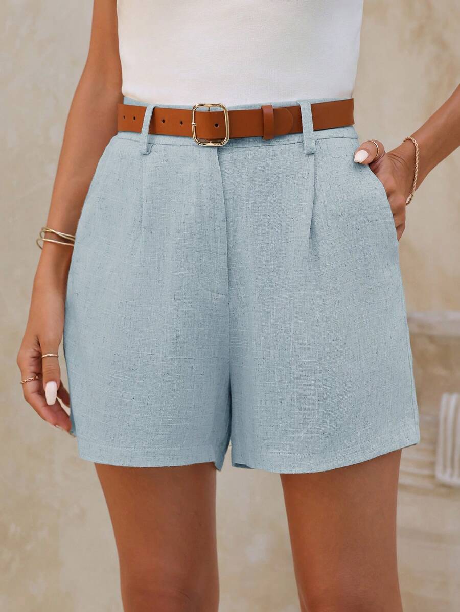 Linneshorts med Bambu­detaljer