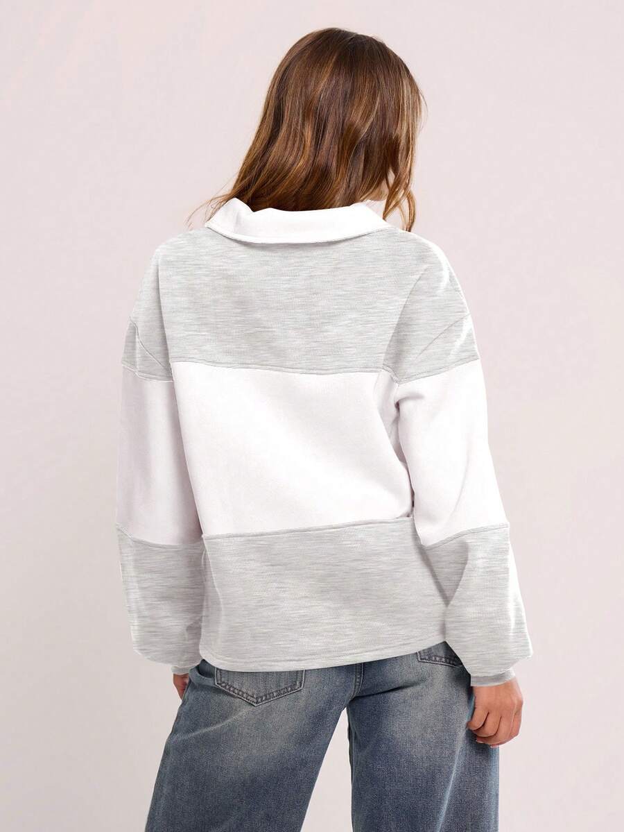 Massa randig collagetröja med krage