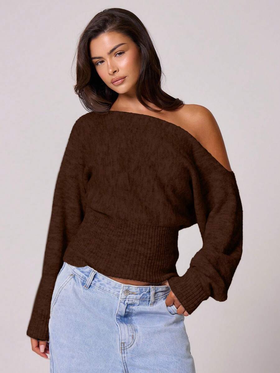 Fuffy asymmetrisk mohairtopp