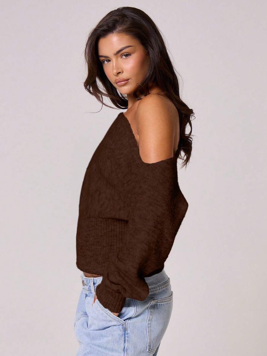 Fuffy asymmetrisk mohairtopp