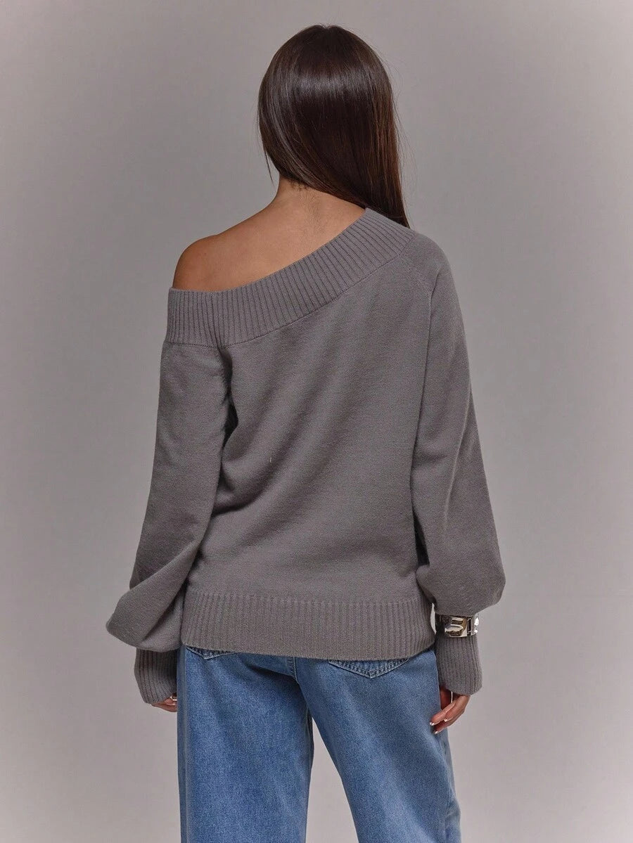 Asymmetrisk ribbstickad topp