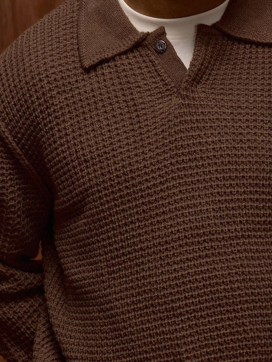 Tjock oversize tröja med knappdetaljer