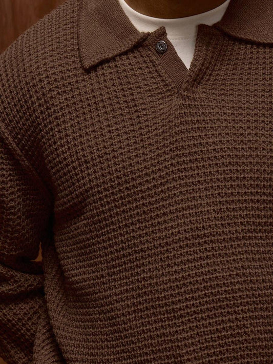 Tjock oversize tröja med knappdetaljer