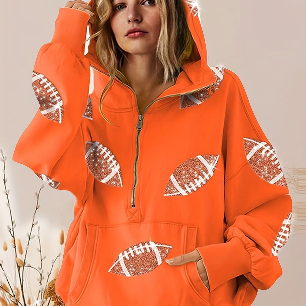 Glam Kickoff långärmad zip-hoodie